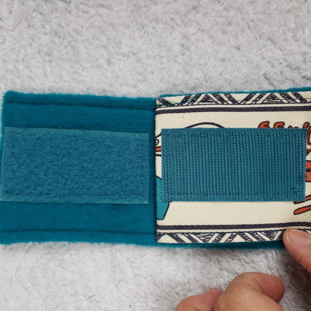 Turtle Fur Fleece Headband Southwestern Animal Print Teal Made in USA Adjustable - Picture 9 of 9